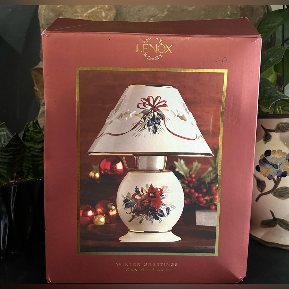Lenox Winter Greetings Candle Lamp- NIB - Picture 1 of 5